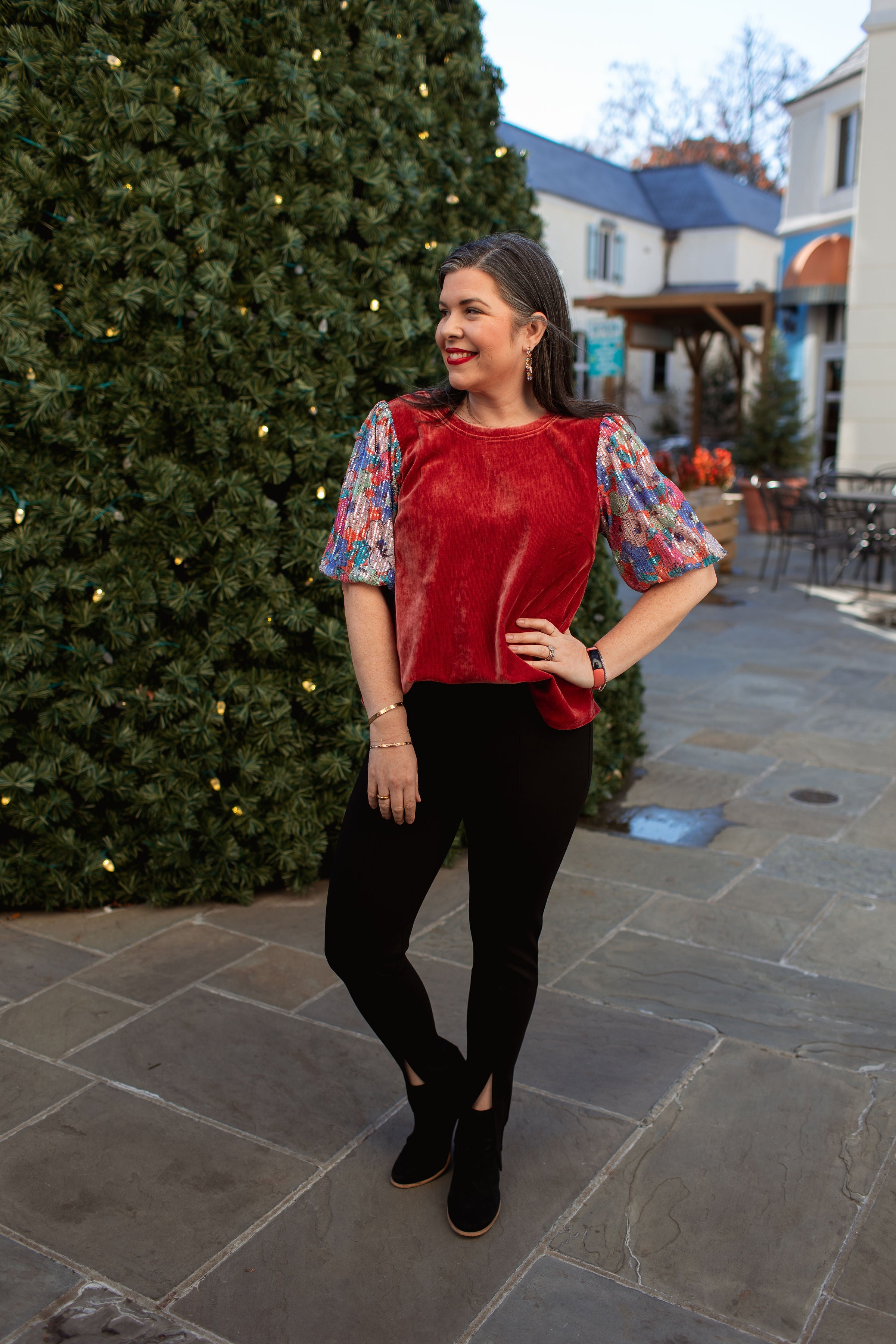 Love Galore Sequin Knit Top Bubblegum main image 1